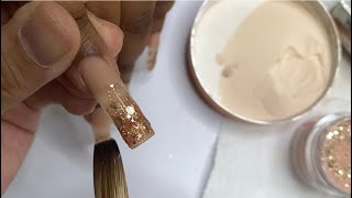 Acrylic Glitter Nail Art Tutorial  Nail Polish [upl. by Tiffie]