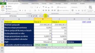 Excel Funkcja SPŁAC ODS Porównaj odsetki od pożyczki spłacanej 2 razy i raz w miesiącu sztuczki 32 [upl. by Nea712]