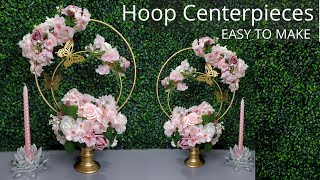 DIY Hoop Wedding Centerpieces With Dollar Tree Candle Holder [upl. by Lusa]