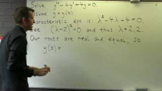 Solution to a 2nd order linear homogeneous ODE with repeated roots [upl. by Garrett]