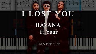 HAVANA feat Yaar  I lost you  piano tutorials  karaoke  lyrics [upl. by Zined]