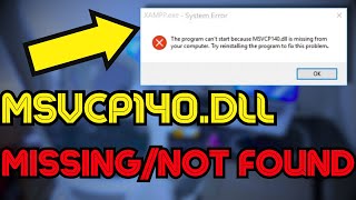 Fix MSVCP140dll Missing or Not Found In Windows 1110 💻✅ [upl. by Ehgit]