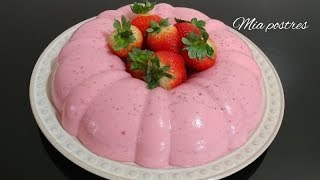 GELATINA DE FRESAS 🍓 CON CREMA [upl. by Fleurette156]