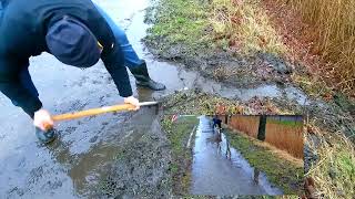 0291 Draining a large puddle onto a footpath in Germany newC [upl. by Joann986]