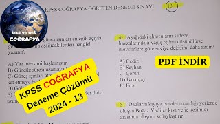 KPSS Coğrafya Deneme Çözümü 132024 [upl. by Oiligriv896]