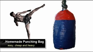 Homemade Punching Bag  easy cheap and heavy [upl. by Anirrak735]