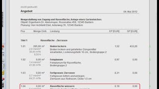 Angebote mit Leistungstexten erstellen mit WinWorker für den GaLaBau [upl. by Ainitsirc]