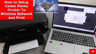 How to Set up Canon Pixma Printer To Wireless Network and Print  Print Tutorial [upl. by Melan]