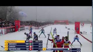 Historic 3rd for Canada World Cup XC Ski mens distance relay Ulricehamn Sweden [upl. by Adaha]