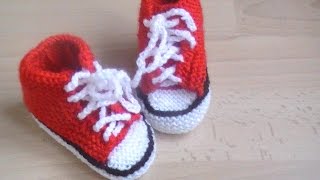 chausson basket pour bebe au tricot 2 partie [upl. by Uah]