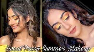 SUMMER SWEAT PROOF MAKEUP  YELLOW EYE LOOK  ipglitz [upl. by Atteuqehs701]