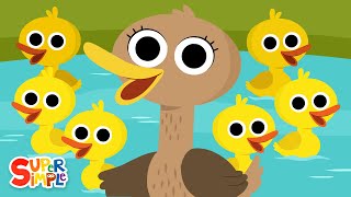 Six Little Ducks  Kids Nursery Rhymes  Super Simple Songs [upl. by Lenox]