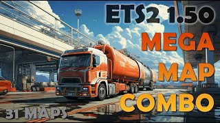 Mega Map Combo for ETS2 150  31 maps 77 files fixes and connections  Tutorial and links [upl. by Morly]