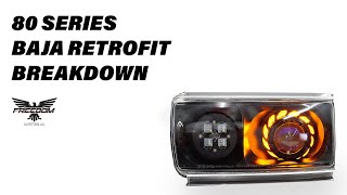 Toyota 80 Series Landcruiser  Retrofit Headlights Breakdown [upl. by Luci]