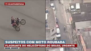 Flagrante suspeitos fazem manobras com moto roubada [upl. by Leahcimed483]