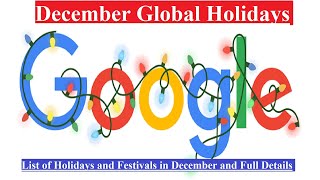 December Global Holidays 2020  List of Celebrations of Holidays and Festivals in December [upl. by Meekah605]