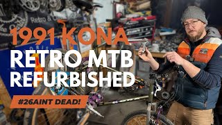 Retro Kona MTB gets a bike overhaul Bicycle Restoration [upl. by Rozina254]