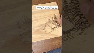 Brandmalerei Winterwelt christmas brandmalerei pyrography diy woodburning [upl. by Kyd410]