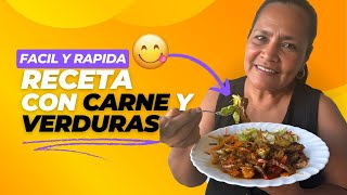 FACIL y RAPIDA receta con CARNE y VERDURAS 🤤😋 [upl. by Assetan]