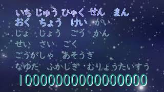 いちじゅうひゃくせんまん🔶数の単位🔶にほんごであそぼ🔶知育動画 [upl. by Antipus]