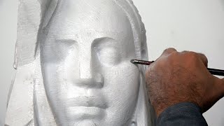 How I carved a marble head without a model  Stone carving process [upl. by Nnarual]