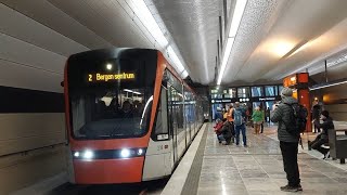 Bergen Bybane Line 2  Exploring Haukeland underground lightrail station [upl. by Bonneau267]