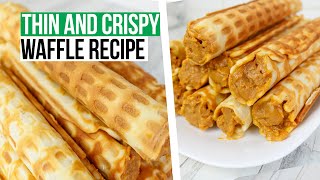 Thin and Crispy Waffle Recipe  How To Make Wafer Rolls With Condensed Milk [upl. by Laeahcim]