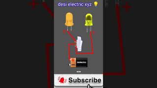 two LED 2 switch light 16 volt 9V battery electric wiring shortselectrical [upl. by Nalepka]