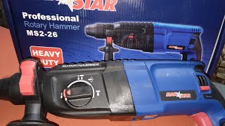 Best Rotary hammer Drill 800W Unboxing and review  Welders Book MakStarRotaryHammer [upl. by Ogata]