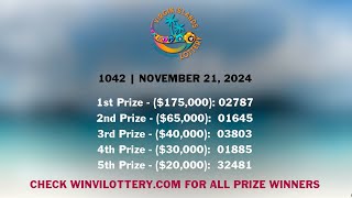 VI Lottery Drawing Results for 1042 Happy Thanksgiving Ticket  11212024 [upl. by Coridon]