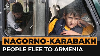 Ethnic Armenians flee NagornoKarabakh to Armenia  Al Jazeera Newsfeed [upl. by Conal114]