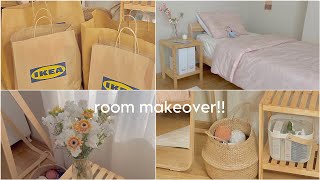 small room makeover ✨  aesthetic cozy💖  Korean inspired  IKEA haul💐 [upl. by Atela927]