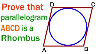 Prove that the parallelogram circumscribing a circle is a rhombus circles class10 ncertsolutions [upl. by Nordin181]