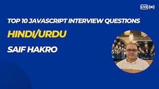 Top 10 JavaScript Interview Questions HindiUrdu development programming javascript [upl. by Aninad151]