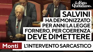 Monti sbertuccia Salvini quotAnni a insultare Elsa Fornero Oggi per coerenza dovrebbe dimettersiquot [upl. by Onibla345]