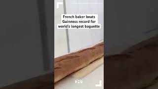 French baker beats Guinness record for world’s longest baguette [upl. by Anovahs]