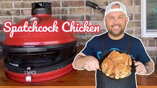 Kamado Joe Spatchcock Chicken  DoeJoe  Cast Iron Skillet  Amazing Chicken [upl. by Malonis]