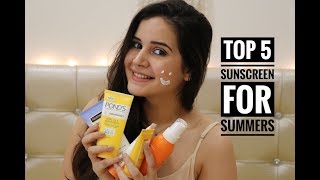 TOP 5 SUNSCREEN  SUMMERS  AFFORDABLE  SHIVSHAKTI SACHDEV [upl. by Vtehsta]