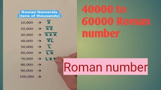 Roman number 40000 to 60000  Roman number [upl. by Eednus851]