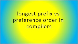 longest prefix vs preference order in compilers [upl. by Bamberger58]