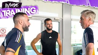 Nacho Carvajal amp Joselu return to Real Madrid training [upl. by Htenay]