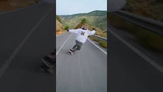 Going full blast at 100kmh into this corner  downhill speed longboard skate [upl. by Brandon]