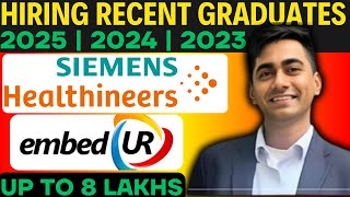 embedUR Systems Hiring Engineering Graduates  Siemens OFF Campus Drive For 2024  2023 Batch Hiring [upl. by Robert]