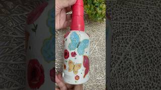 BottleArt with Decoupage Sheet shorts youtubeshorts diy bottleart handmade homedecor [upl. by Sikram538]