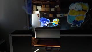 Minions Hologram Projected On A Fog Machine [upl. by Ahsiral]