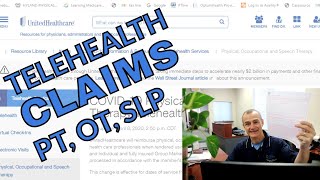 How To Create A Telehealth Claim For Physical Therapy OT or SLP  United Healthcare April 8 2020 [upl. by Conlee421]