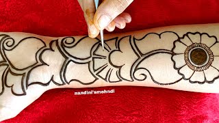 Rakhi Karva Chauth Special Mehndi  Easy Front Hand Mehandi  Stylish Mehendhi Dizains  Hennatattoo [upl. by Loftus801]