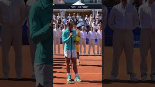 Rafael Nadal On Court Interview after losing the final of Nordea Open 21072024 [upl. by Allevon]