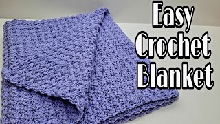 Easy Crochet Blanket  Crochet Beginner Blanket  Bag O Day Crochet Tutorial [upl. by Nauqyaj]