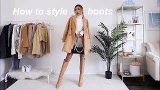 How to style boots for fall 2020  knee high amp thigh high boots outfit ideas 👢 [upl. by Joris]